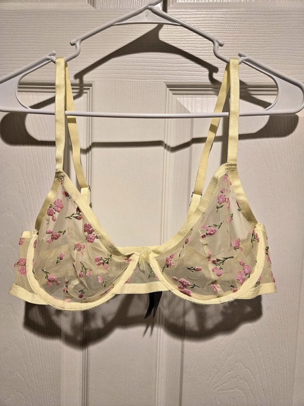 Savage X Fenty Puff Flowers Unlined Demi Bra Yellow & Pink 38C
